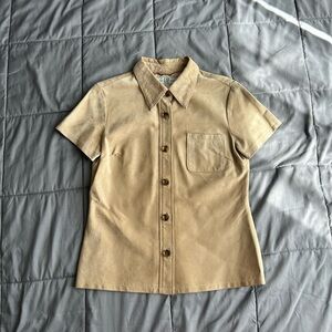GAP Tan Suede Button Down Shirt